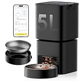 DUDUPET Automatic Cat Feeder, 5G WiFi APP Control Automatic Pet Feeder, 5L Cat Dry Food Dispenser with Remote Feeding,10 Meals Programmable 1-15 Portion Control Auto Dog Feeders for Cat,Puppy