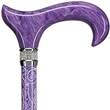Royal RC Canes Bold Purple Pearlz Designer Adjustable Derby Cane – Lightweight Aluminum Shaft with Adjustable Height, Stylish and Durable for Everyday Use