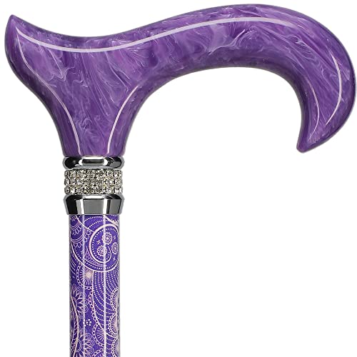Royal RC Canes Bold Purple Pearlz Designer Adjustable Derby Cane – Lightweight Aluminum Shaft with Adjustable Height, Stylish and Durable for Everyday Use