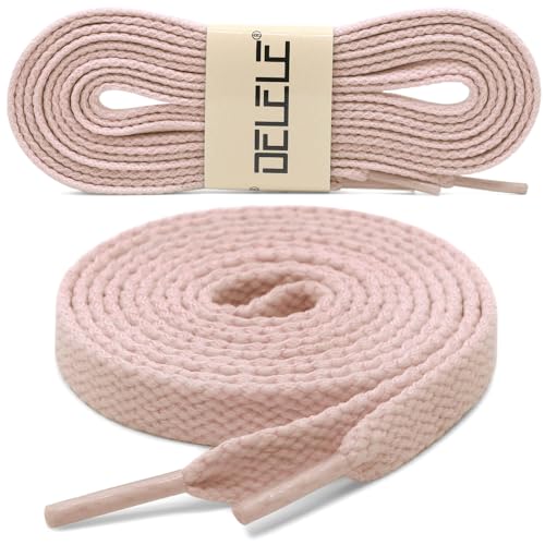 Image of DELELE 2 Pair Super Quality 24 Colors Flat Shoe laces 5 /16 inch Wide Shoelaces for Athletic Running Sneakers Shoes Boot Strings