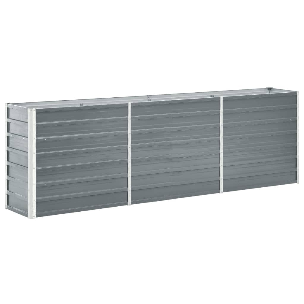 vidaXL Galvanised Steel Planter 240 x 40 x 77 cm Grey