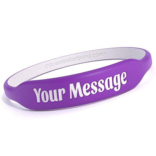 Medical Alert Bracelet - 100% Silicone Medical ID Wristband - Personalized Silicone Rubber Medical Bracelet - Customized with Engraving - Medical ID Band for Men, Women (Ultraviolet Purple, Medium)