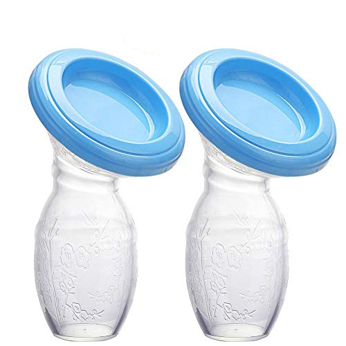 2 unidades de silicona para lactancia materna manual de leche con succión, sin BPA y 100% silicona de grado alimenticio