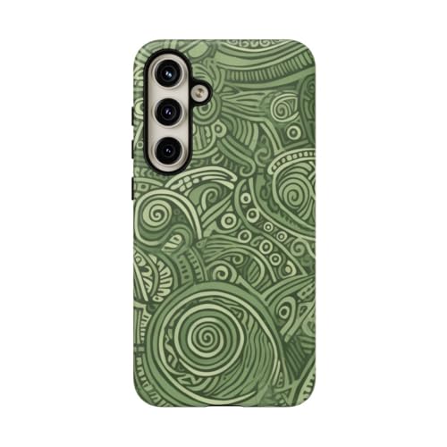 Coque Galaxy S24 Plus verte mate tribale : finies les rayures