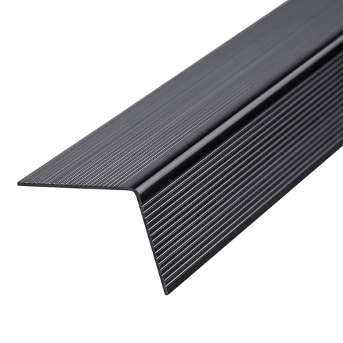 Baudelun 10 Pack Stair and Window Sill Nosing Protectors Aluminum Tread Plate Stair Edge Protector 48 Long Black