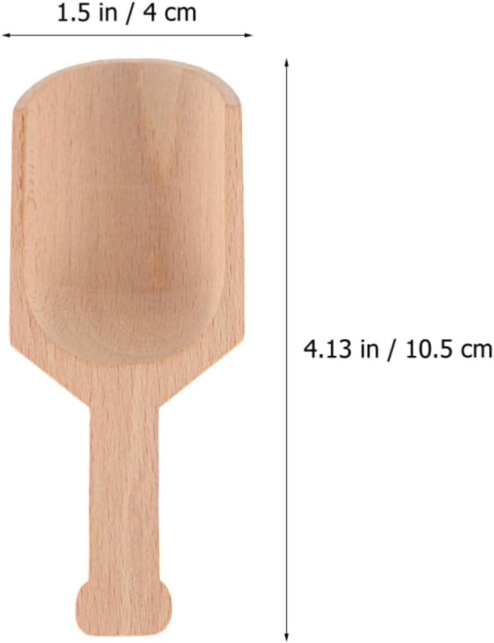 Wood Bath Salt Scoop 3pcs, Multi Function Tea Spoon Kitchen Use