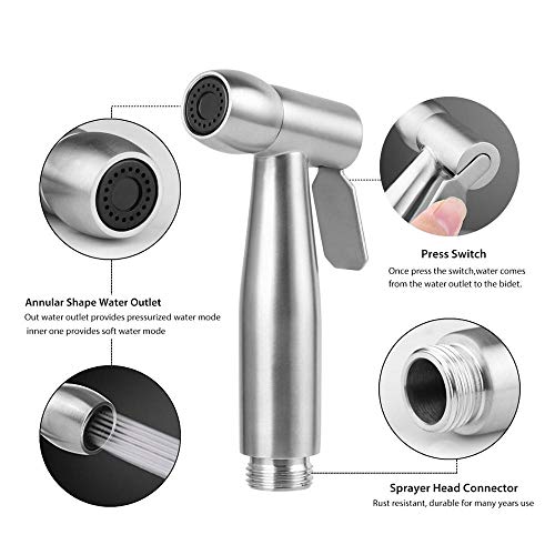 image for EvasivePro Handheld Bidet Toilet Sprayer, Premium Stainless Steel Bath