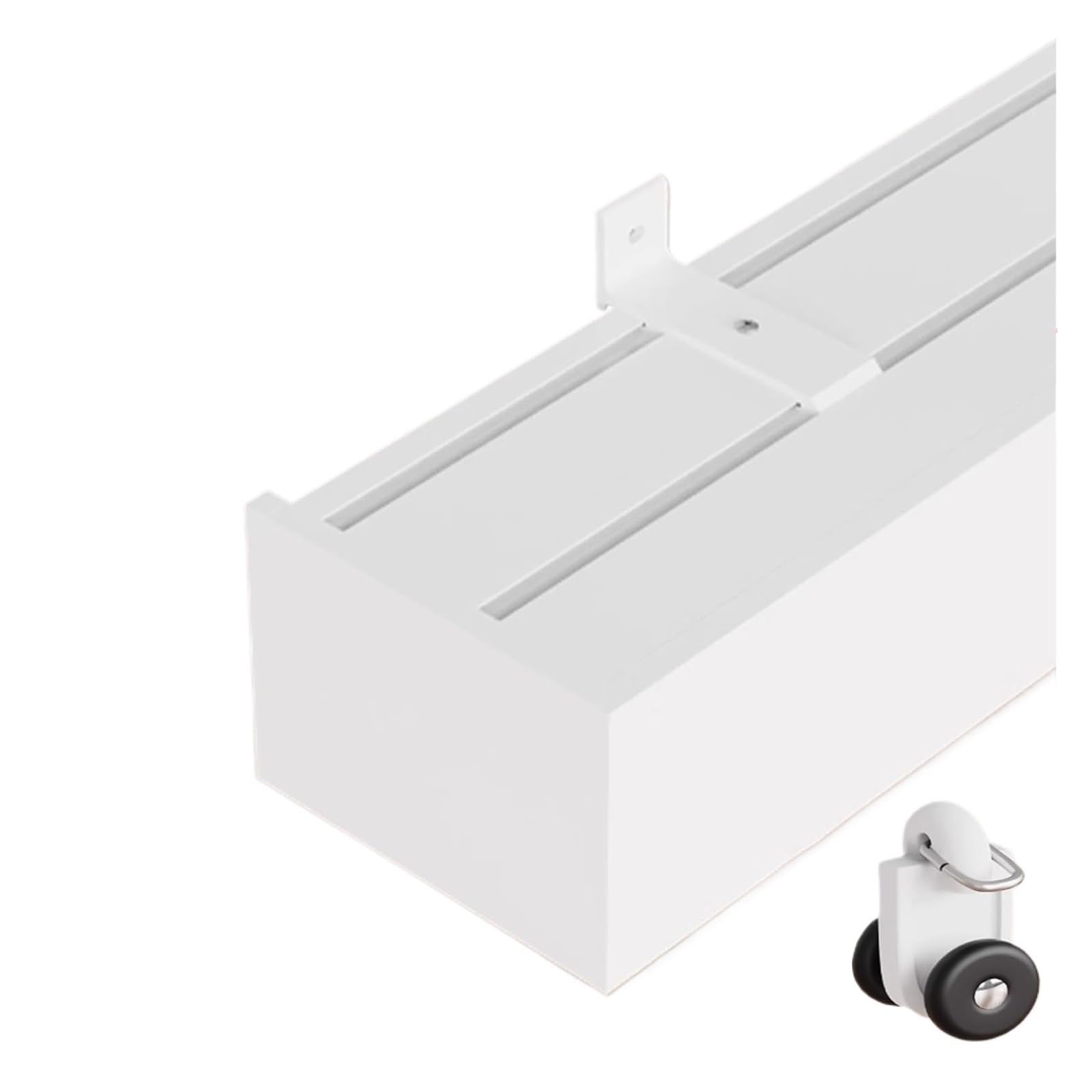 Curtain Track Double Tracks, Aluminum Alloy Double Curtain Rail, Room Divider, 3-in-1 Box, White/Gray, Multiple Sizes(White,L120cm/47.2in)