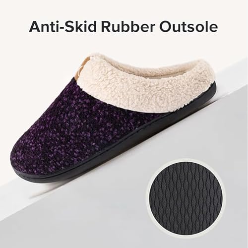 Image of ULTRAIDEAS Women's Indoor Outdoor Slipper Memory Foam | Warm fleece lining for home comfort; durable non-slip sole; machine washable; multi-layer cushion support