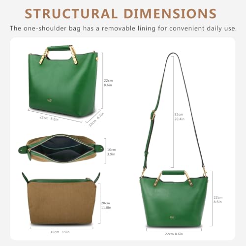 SADI Women's genuine leather crossbody bag -Multiway Shoulder Handbag with zipped Closure,With Detachable Inner Pocket Purse4