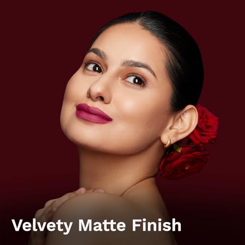 Image of Pilgrim Matte Me Up Bullet Lipstick 4.2g | Creamy, Lightweight, Bold, Non Drying | SPF 30 | Enriched With Hyaluronic Acid & Spanish Squalane | Lipstick for dusky skin tone | Forbidden Pink-13
