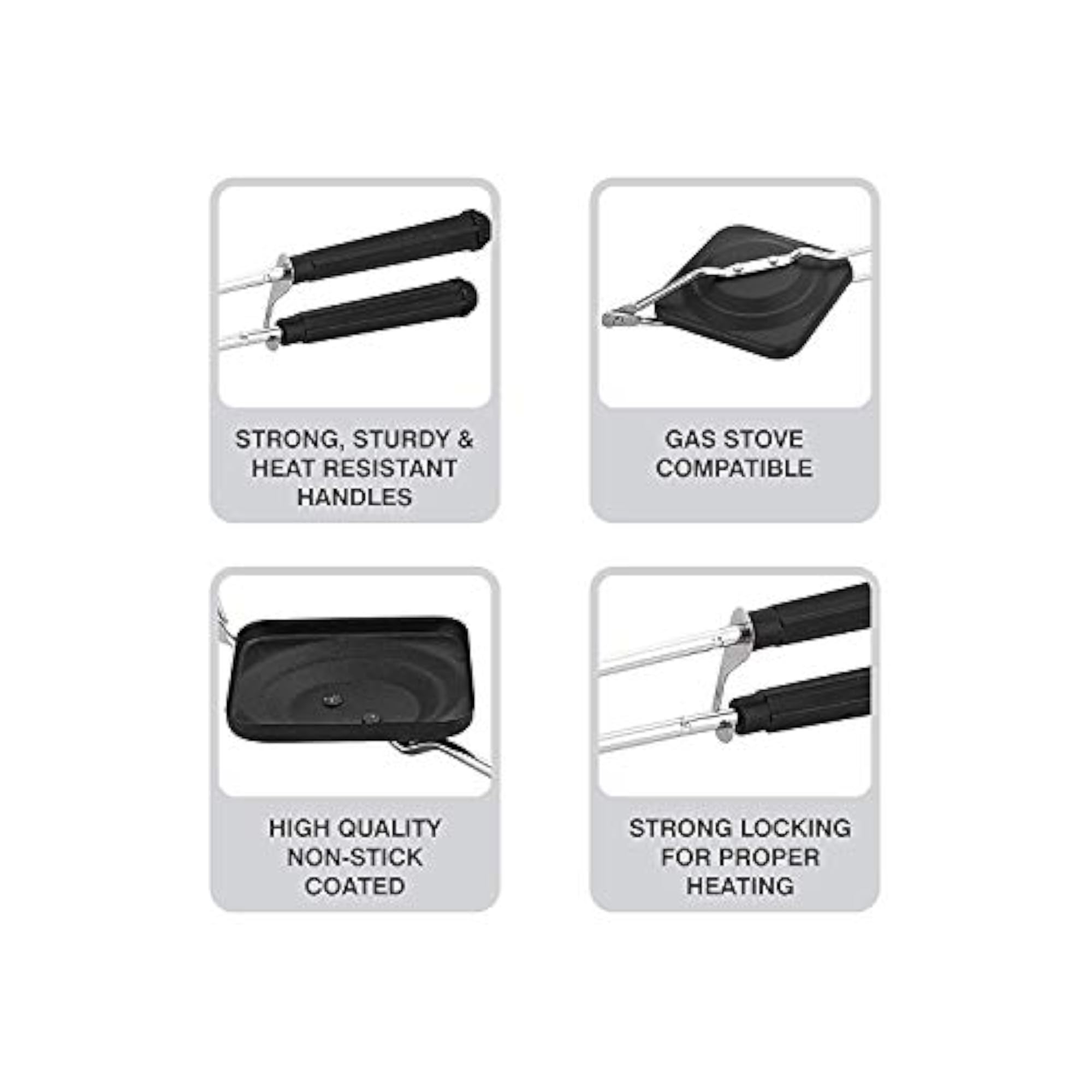 Non-Stick Aluminium 2 Slice Hand/Gas Sandwich Toaster