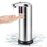 Soap Dispenser, Touchless Automatic Soap Dispenser, Waterproof Base Stainless Steel Infrared Sensor Type Adjustable Hands-Free Auto Hand Soap Dispenser
