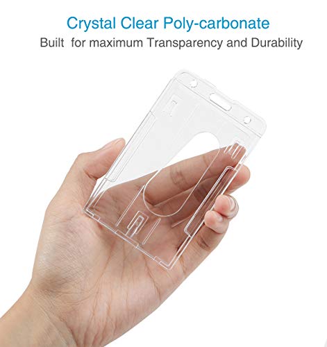 Uniclife Verticale Badgehouder voor 2 Kaarten Doorzichtige Plastic ID-Creditcard Beschermer met Duimgleuf, 5 Stuks - Image 3