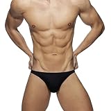 ORANDESIGNE Badeslip Herren Eng Hosen Badeshorts Kurz Druck Schwimmhose Stretch Slip Sexy Schnelltrocknend Schwimmshorts mit Pad Badepants Sommer Shorts Kurze Badehose Strandkleidung H Schwarz L