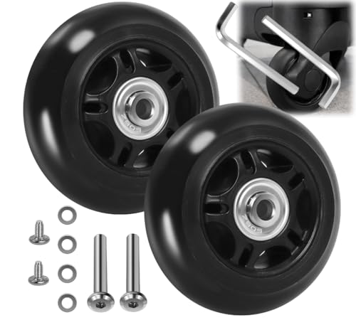 Gekufa Luggage Suitcase Replacement Wheels (76mm x 24mm) with ABEC 608zz Bearings, Inline Skate Wheels Repair Kit 1 Pair