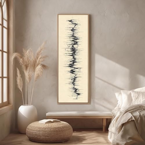 Impression toile vague noire texture design vertical