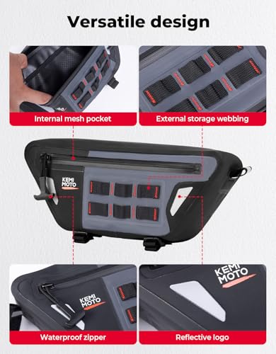 Image of KEMIMOTO Motorcycle Handlebar Bag, Bicycle Front Fork Tool Bag - Fully Waterproof Bag Compatible with Sur-Ron Light Bee X and S X160 X260 Talaria Sting Segway Electric Dirt Bike 2L