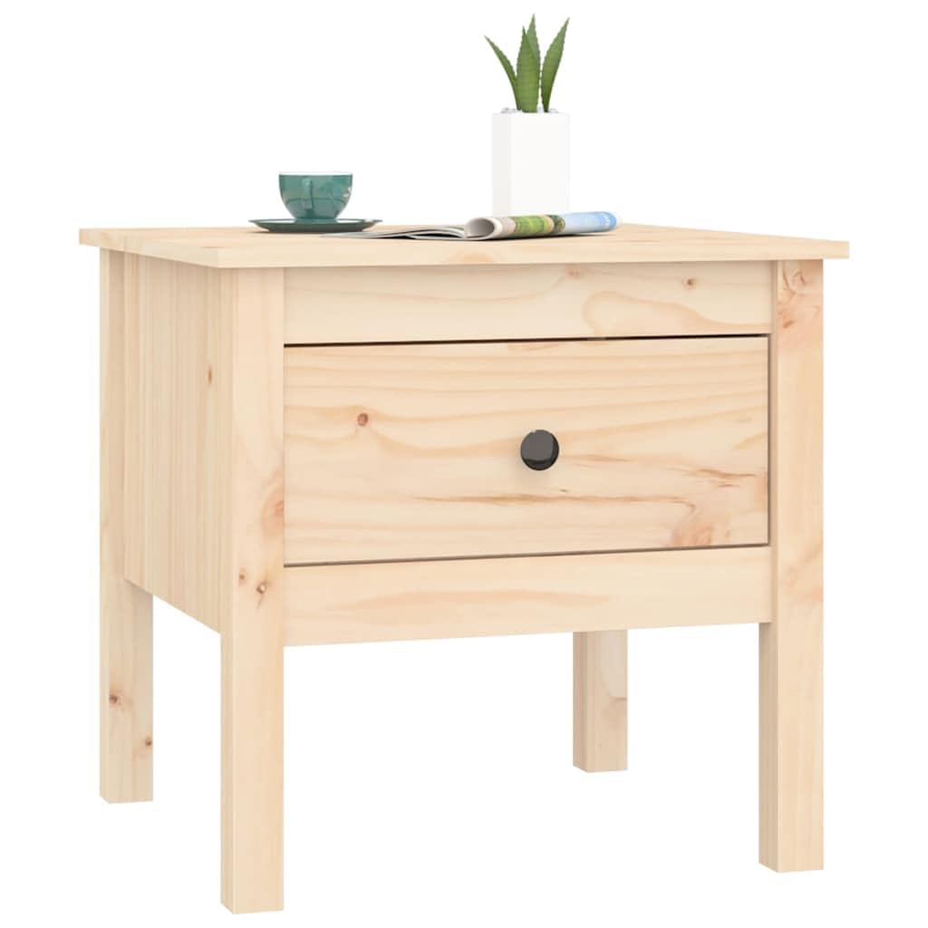 Generisch Table d'appoint 50 x 50 x 49 cm en pin massif avec tiroir