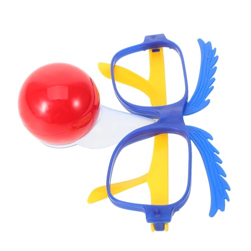 FOMIYES Clown Eyeglasses for Costume Parties Funny Party Decoration Glasses with Nose for Halloween Cosplay Props and Clown Themed Events