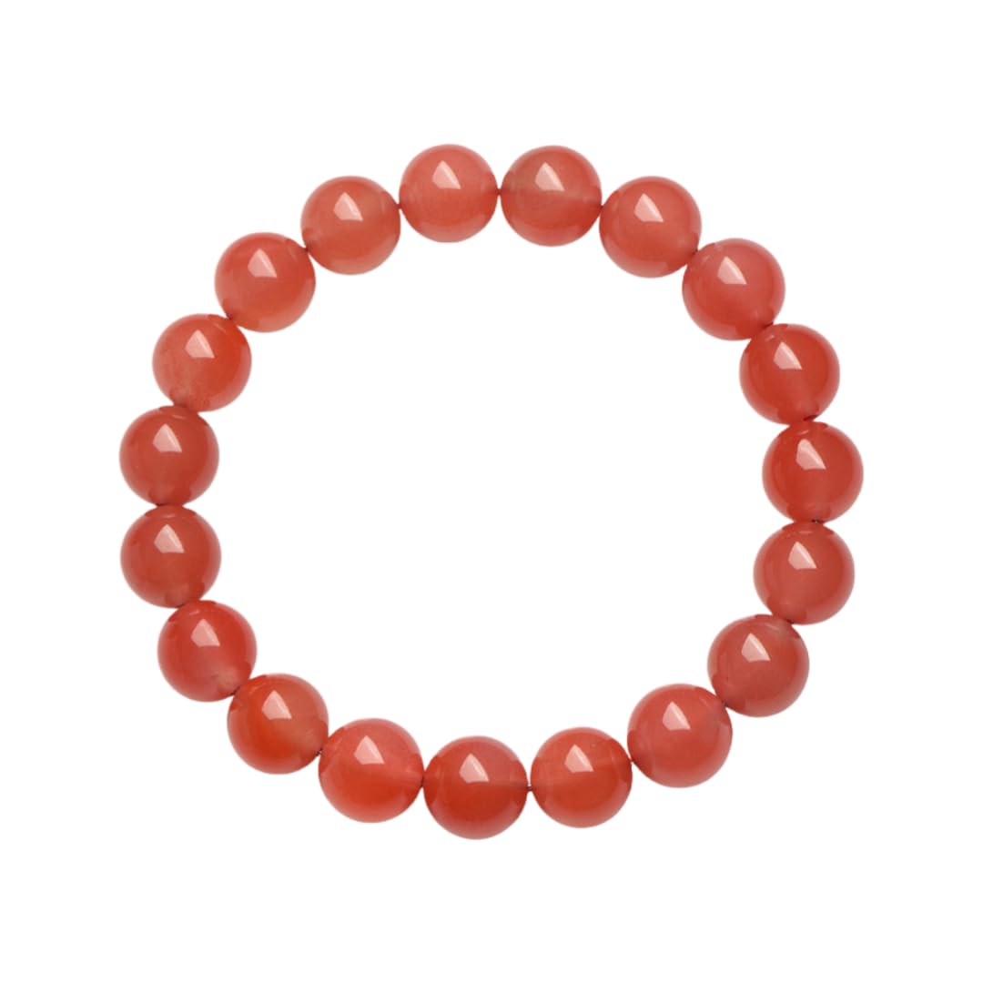 Kristall Armband Damen Natürliches Südrotes Kirschrot Achat Damenarmband Runde Perlen Elastisches Armband Für Mama Und Liebhaber