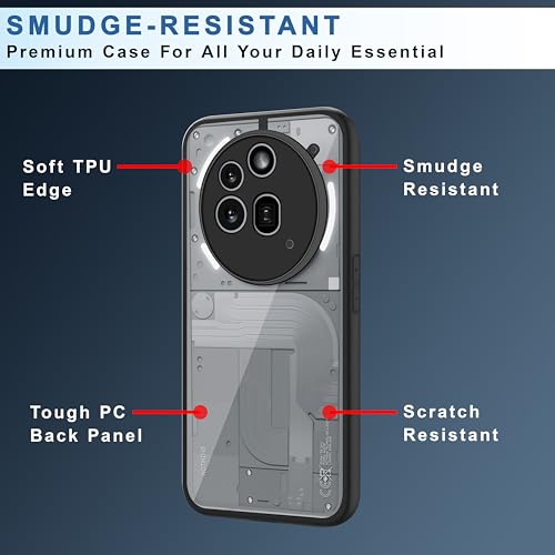 Image of CEDO Backcover for Nothing Phone 3a Pro (5G) | Camera Protection Bump Shockproof Edge | Ultra Hybrid Transparent Acrylic Clear TPU+PC Hard Backcase Cover (Black)