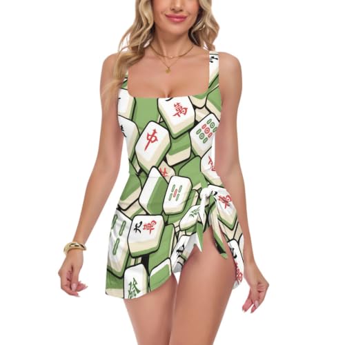 Traje de baño chino verde ideal para lucir en playas y vacaciones tropicales