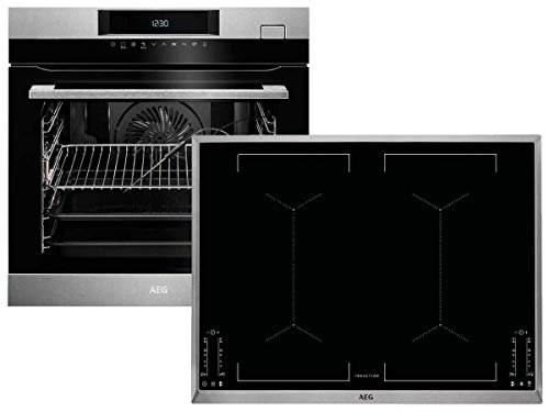 Preisvergleich Produktbild AEG BSK775-1 Set Pyrolyse Backofen BSK774220M + Induktionskochfeld IKE74451XB