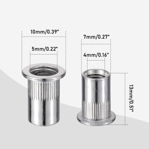 pxyelec 100 Stück M5 5 mm Flach Head Aluminium Stift Rollo Einsatz Nut
