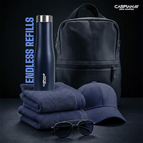 Image of CASPIAN / / / Aqua ISI Certified Stainless Steel Water Bottle 1ltr. (G Grey, 1 Litre, Set of 6) | Leak Proof Thunder for Fridge Home Office Travel School Kids Boys Girls Adults Sports Gym Yoga| BPA Free