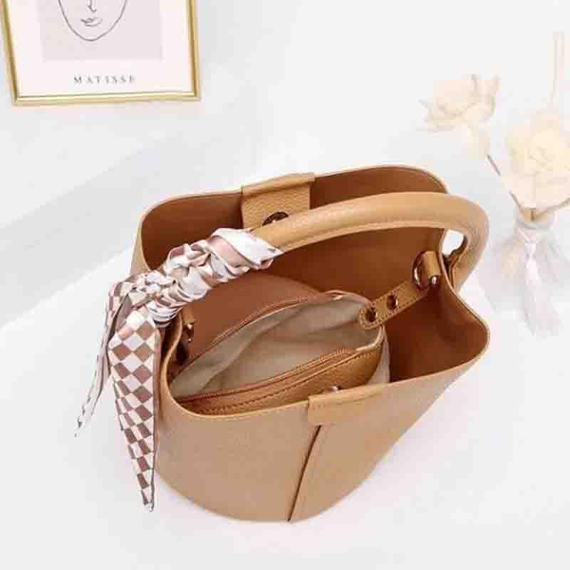 LREUIP Women's bucket bag Mini PU leather bag Y2K shoulder bag minimalist crossbody bag designer shoulder bag - Image 6