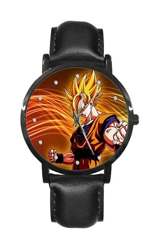 Dragon-Ball-Z -B Men's and Women's Custom Personalized Watch Casual Black Leather Strap Watches Dragon-Ball-Z -B Men's and Women's Custom Personalized Watch Casual Black Leather Strap Watches