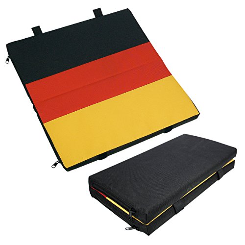 Preisvergleich Produktbild elasto Faltbares Sitzkissen Arena Sitzauflage im Deutschlanddesign Dick Gepolstert Gartenbankauflage 310 x 310 x 25 mm