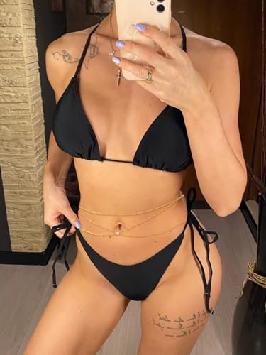 Women Bikini Body Chain Beach Belly Chain Gold Plated layered Belly Body Jewerly Summer Sexy Waist Chain (Gold) - Image 4