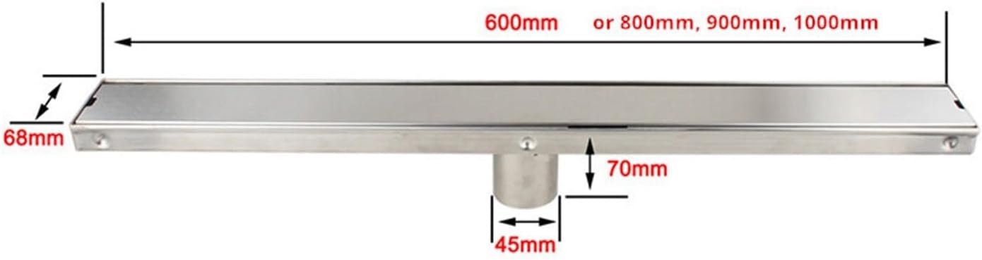 Stainless Steel Linear Shower Floor Drain Metal Tile Nested 304 (Color : 1000mm)