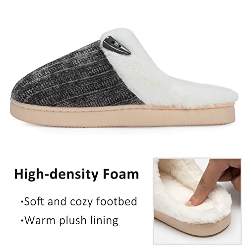 NineCiFun Women's Comfy House Slippers Memory Foam Fuzzy Bedroom Scuffs Slippers Indoor Outdoor Anti Skid Home Slippers Shoes with Warm Plush Lining3
