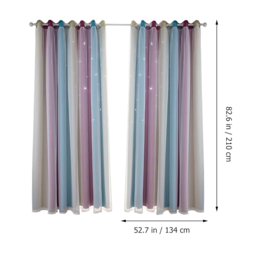 Rideaux occultants polyester pourpre double couche salon chambre - 3