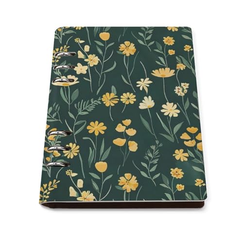 Carnet de notes plat A5 cuir rechargeable organiseur quotidien et notes d'affaires Lush Forest
