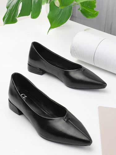 Image of Carlton London Women Comfortable Slipon Pump Shoes with Block Heels, Pointed Toe for Casual and Formal wear