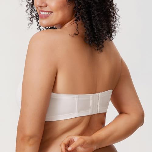 Image of DELIMIRA Women's Lightly Padded Plus Size Strapless Bras | Full Coverage, Underwire, for Large Breasts, Multiway Bra
