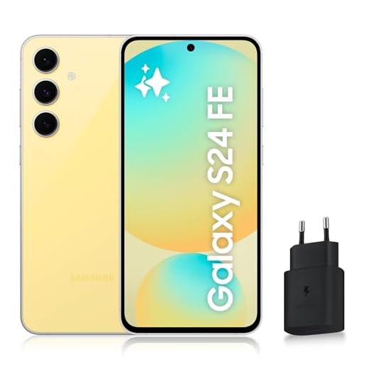 SAMSUNG GALAXY S24 FE, Smartphone Android 5G avec Galaxy AI, 128 Go, Chargeur secteur rapide 25W inclus, Smartphone déverrouillé, Jaune, Version FR