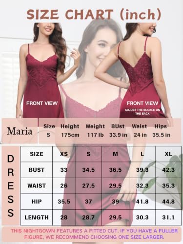 AnetyFlying Lingerie for Women Stain Nightgown Sexy Lace Silk Slip Dress - image 6