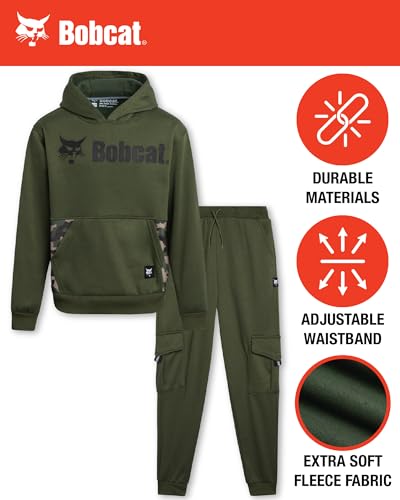 Bobcat Boys' Sweatsuit Set - 2 Piece Fleece Hoodie Sweatshirt and Cargo Jogger Pants - Active Matching Sets for Boys (8-18)2