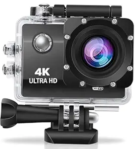 KYKHT SRA 4K 30Fps Action Digital Camera Ultra Hd Underwater Digital Camera 170 Degree Wide Angle 98Ft Waterproof Digital Camera (4K Ac), Black