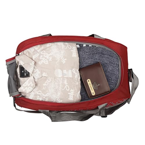 Image of M MEDLER Sentro Wheel Duffle Bag | Waterproof Strolley Duffle Bag | 2 Wheel Duffel Bag | Luggage Bag with Cabin Size & Adjustable Strap - (Red)