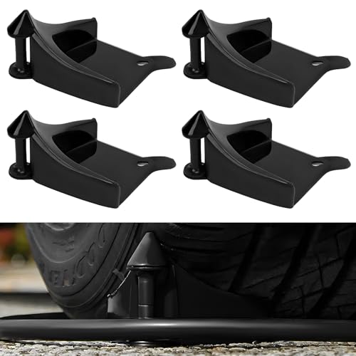 YTFRL 4 PCS Car Hose Guide, Plastic Detailing Tire Hose Roller Preventing Stucking & Snagging Under Tires, Wheel Rolling System Tool Washer Hoses Guide for Car Truck SUV RV ATV (Black)