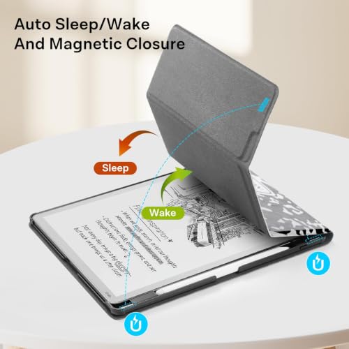 Image of CoBak Case for 11 inch Kindle Scribe 3rd Generation 2025, Kindle Scribe Colorsoft with Two Viewing Angles - All New PU Leather Cover with Auto Sleep Wake, Pen Holder. Notebook