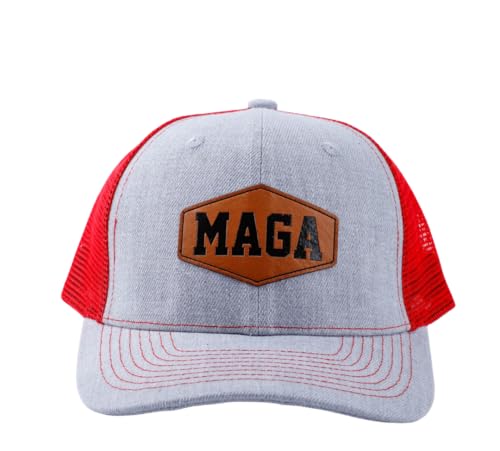 Maga Grey and Red Mesh Trucker Hat