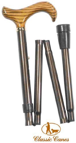 Classic Canes inklapbare wandelstok, met handvat, verstelbaar, bruin