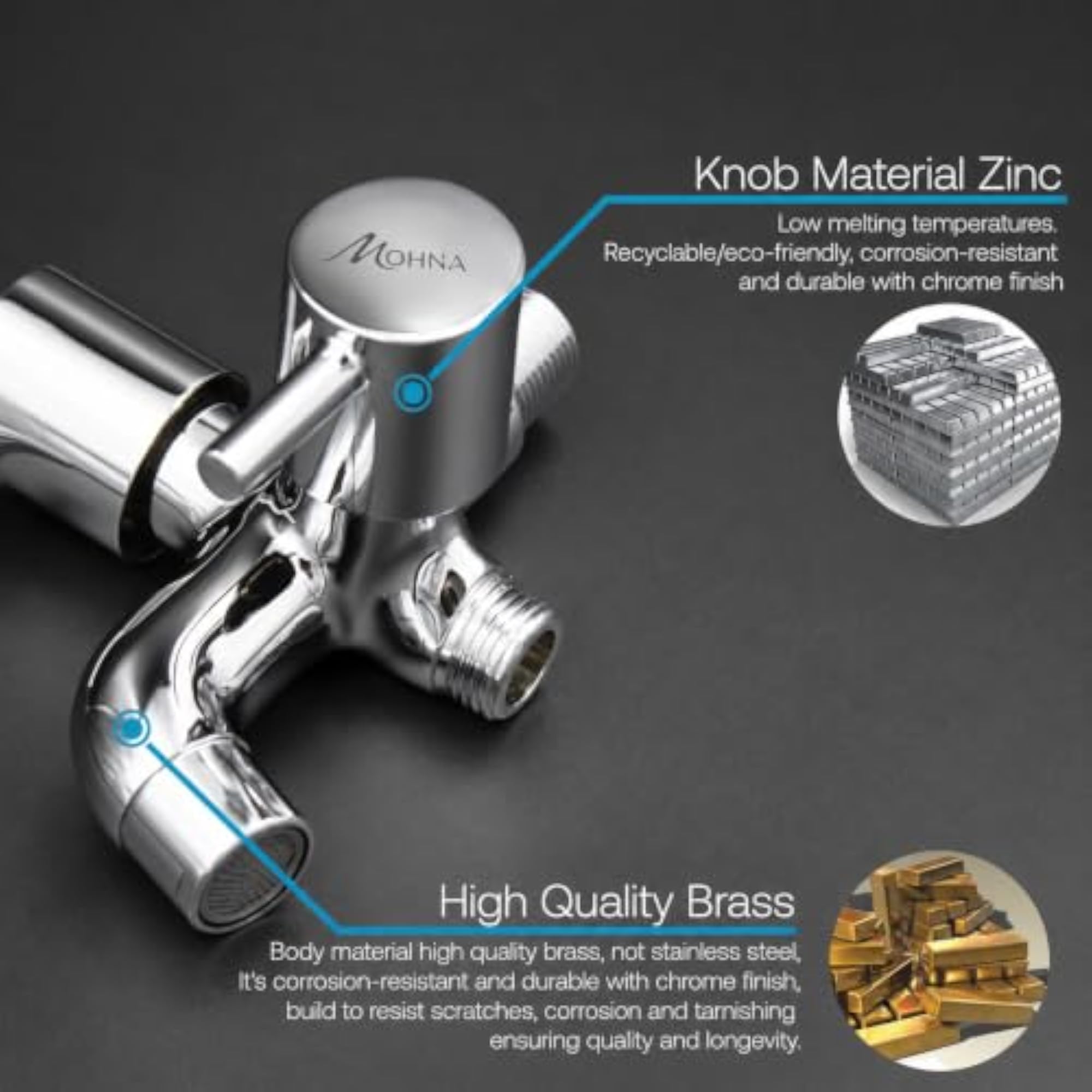 Brass Bib Tap with Wall Flange & Teflon Tape